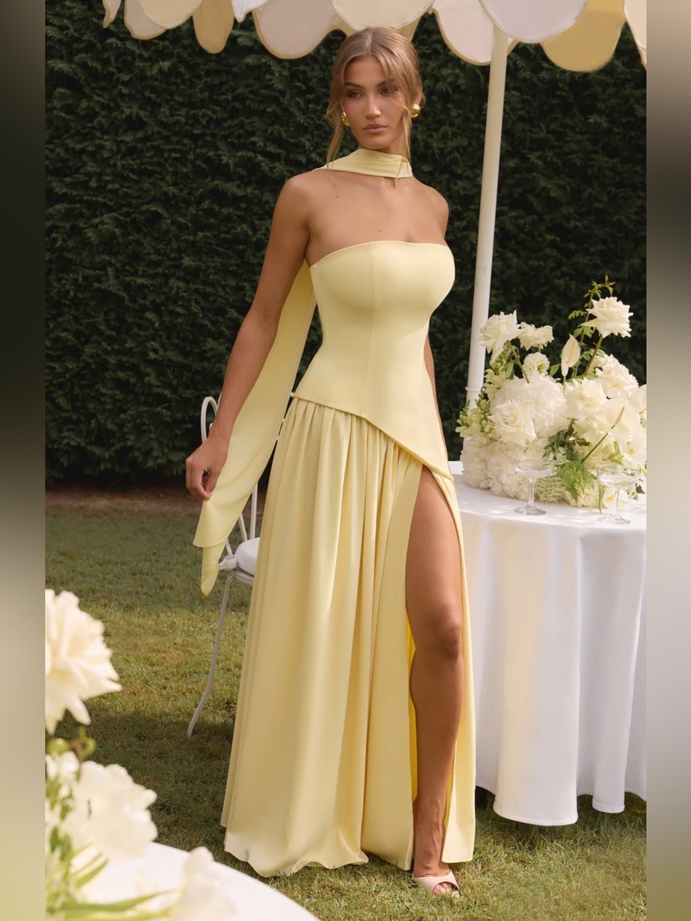 New BabyBoo Women MALIYAH MAXI DRESS LEMON Size Medium - Picture 6 of 16